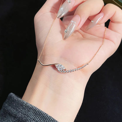 1.07 ct Floral Marquise-Cut Lab-Grown Diamond Necklace in 18K Rose Gold