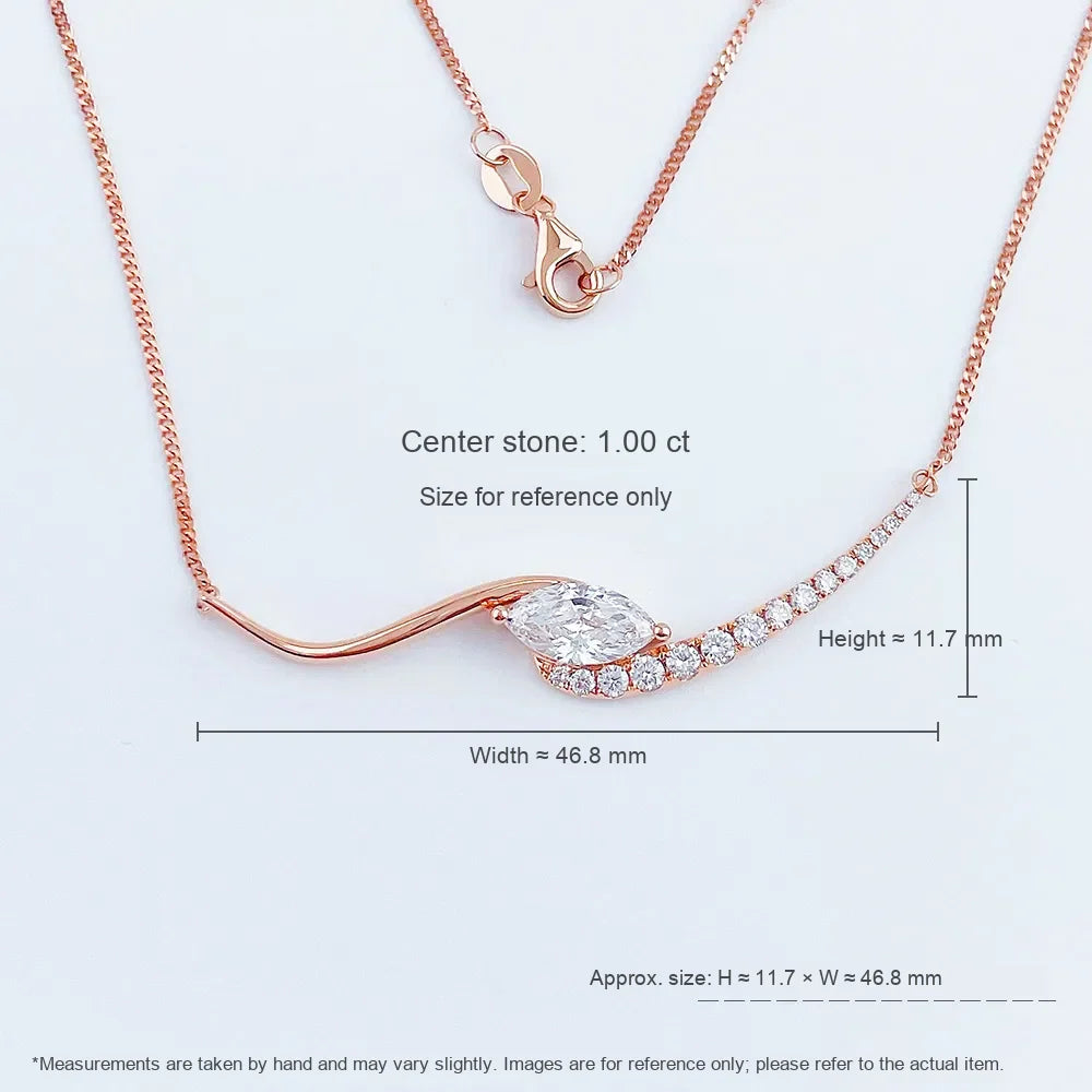 1.07 ct Floral Marquise-Cut Lab-Grown Diamond Necklace in 18K Rose Gold
