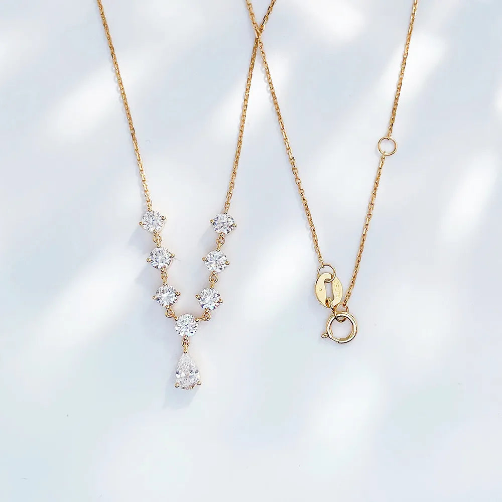0.21 ct Celestial Pear-Cut Lab-Grown Diamond Necklace in 18K Yellow Gold – APYN0034-Y