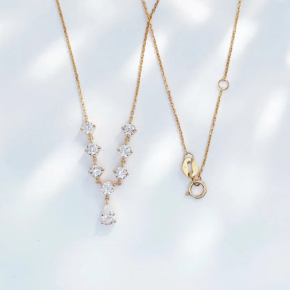 0.21 ct Celestial Pear-Cut Lab-Grown Diamond Necklace in 18K Yellow Gold – APYN0034-Y