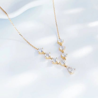 0.21 ct Celestial Pear-Cut Lab-Grown Diamond Necklace in 18K Yellow Gold – APYN0034-Y