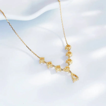0.21 ct Celestial Pear-Cut Lab-Grown Diamond Necklace in 18K Yellow Gold – APYN0034-Y