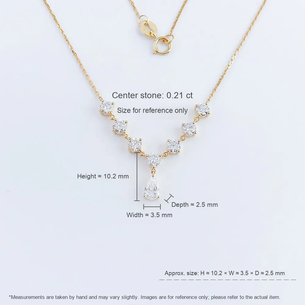 0.21 ct Celestial Pear-Cut Lab-Grown Diamond Necklace in 18K Yellow Gold – APYN0034-Y