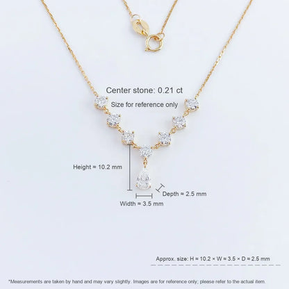 0.21 ct Celestial Pear-Cut Lab-Grown Diamond Necklace in 18K Yellow Gold – APYN0034-Y
