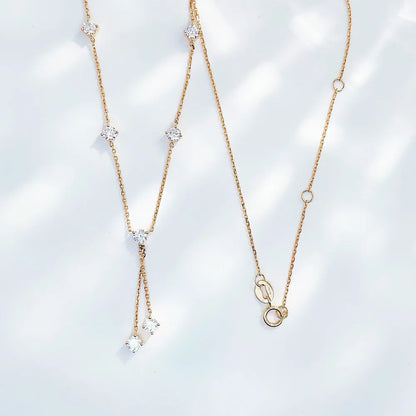 1 ctw Celestial Adjustable Mixed-Cut Lab-Grown Diamond Necklace in 18K Yellow Gold – APYN0035-Y