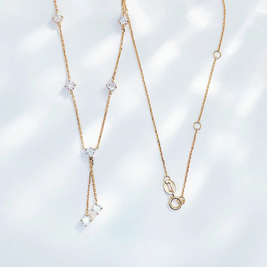 1 ctw Celestial Adjustable Mixed-Cut Lab-Grown Diamond Necklace in 18K Yellow Gold – APYN0035-Y