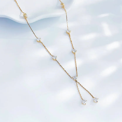 1 ctw Celestial Adjustable Mixed-Cut Lab-Grown Diamond Necklace in 18K Yellow Gold – APYN0035-Y