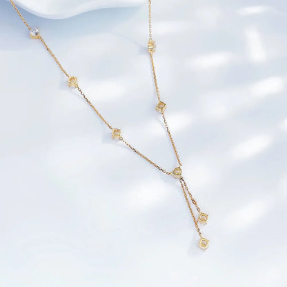 1 ctw Celestial Adjustable Mixed-Cut Lab-Grown Diamond Necklace in 18K Yellow Gold – APYN0035-Y