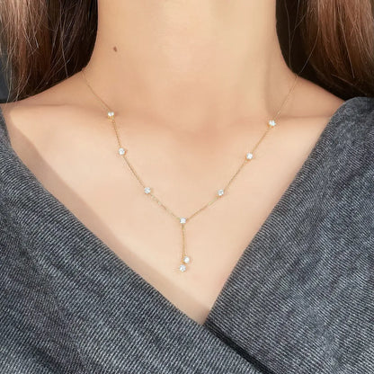 1 ctw Celestial Adjustable Mixed-Cut Lab-Grown Diamond Necklace in 18K Yellow Gold – APYN0035-Y