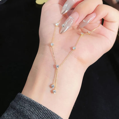 1 ctw Celestial Adjustable Mixed-Cut Lab-Grown Diamond Necklace in 18K Yellow Gold – APYN0035-Y