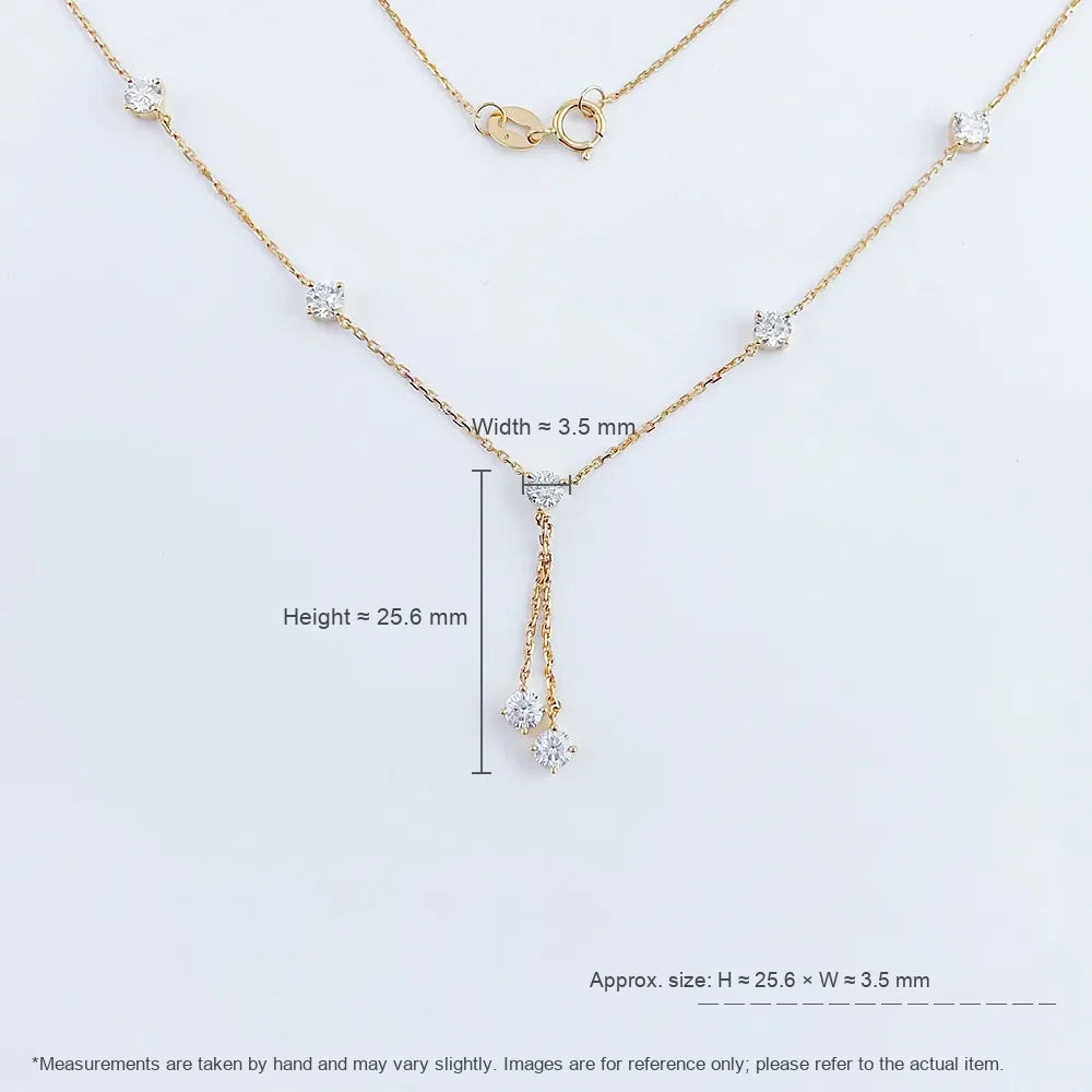 1 ctw Celestial Adjustable Mixed-Cut Lab-Grown Diamond Necklace in 18K Yellow Gold – APYN0035-Y