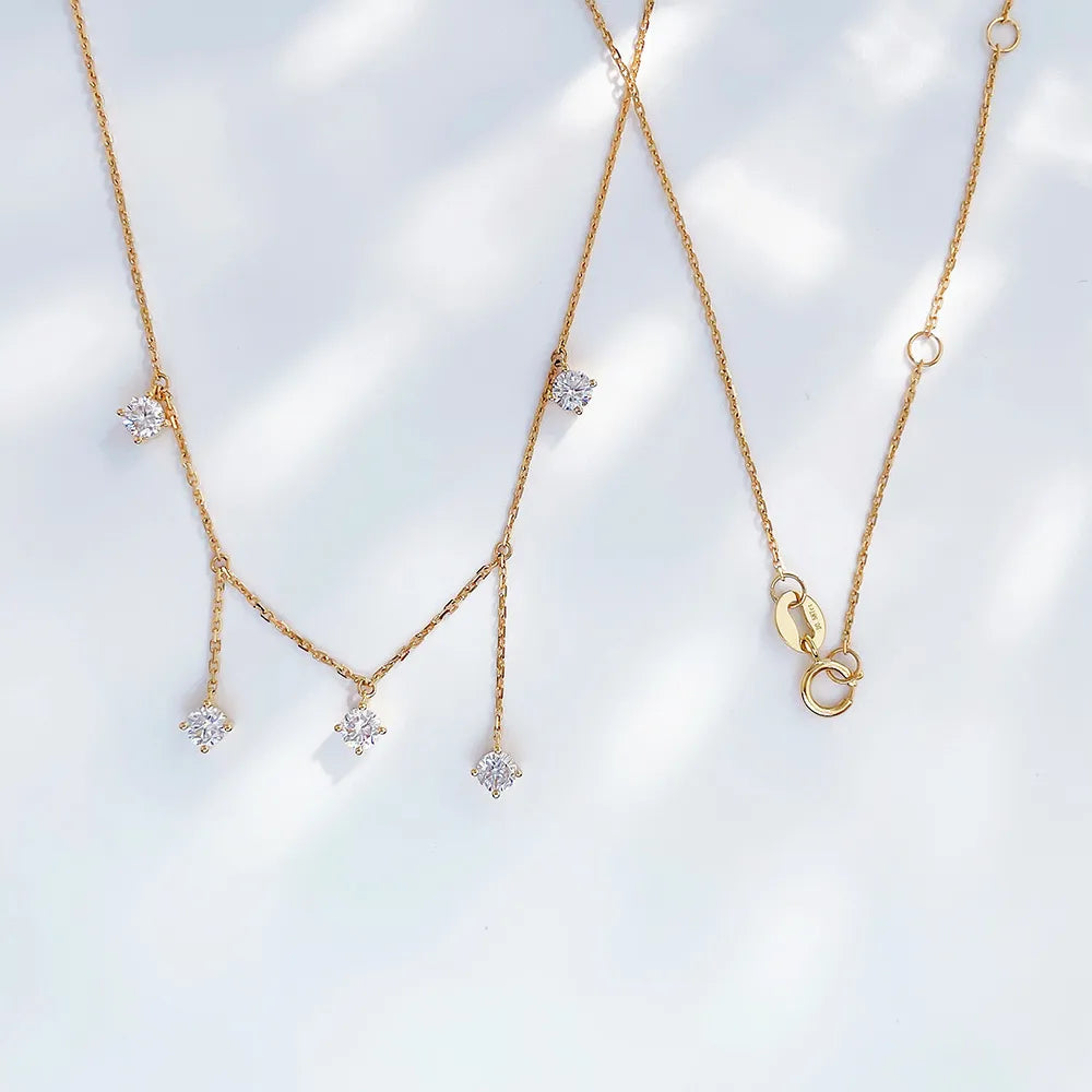 0.56 ctw Princess-Cut Lab-Grown Diamond Necklace in 18K Yellow Gold