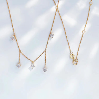 0.56 ctw Princess-Cut Lab-Grown Diamond Necklace in 18K Yellow Gold