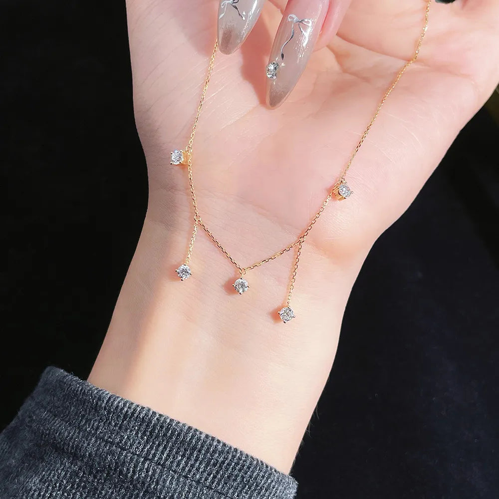 0.56 ctw Princess-Cut Lab-Grown Diamond Necklace in 18K Yellow Gold