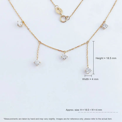 0.56 ctw Princess-Cut Lab-Grown Diamond Necklace in 18K Yellow Gold