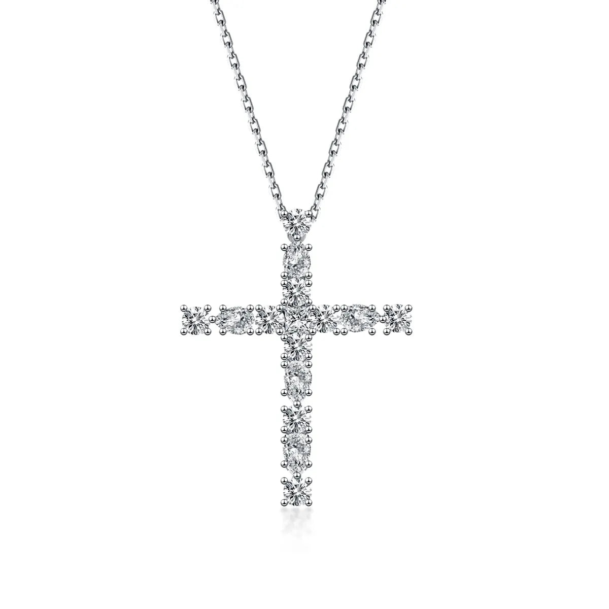 1.88 ctw Cross Round-Cut Lab-Grown Diamond Necklace in PT950 Platinum – APYN0038-PT
