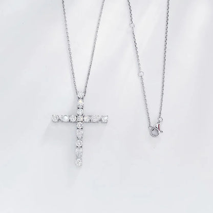 1.88 ctw Cross Round-Cut Lab-Grown Diamond Necklace in PT950 Platinum – APYN0038-PT