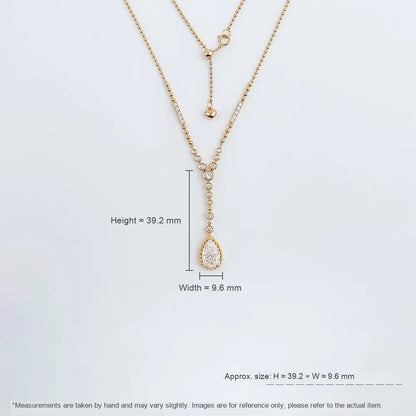 1.01 ct Minimalist Adjustable Pear-Cut Lab-Grown Diamond Necklace in 18K Yellow Gold – APYN0039-Y