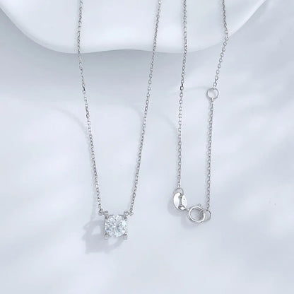 0.51 ct Four-Prong Princess-Cut Lab-Grown Diamond Necklace in 18K White Gold – APYN0040-W