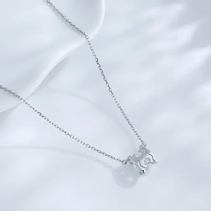 0.51 ct Four-Prong Princess-Cut Lab-Grown Diamond Necklace in 18K White Gold – APYN0040-W