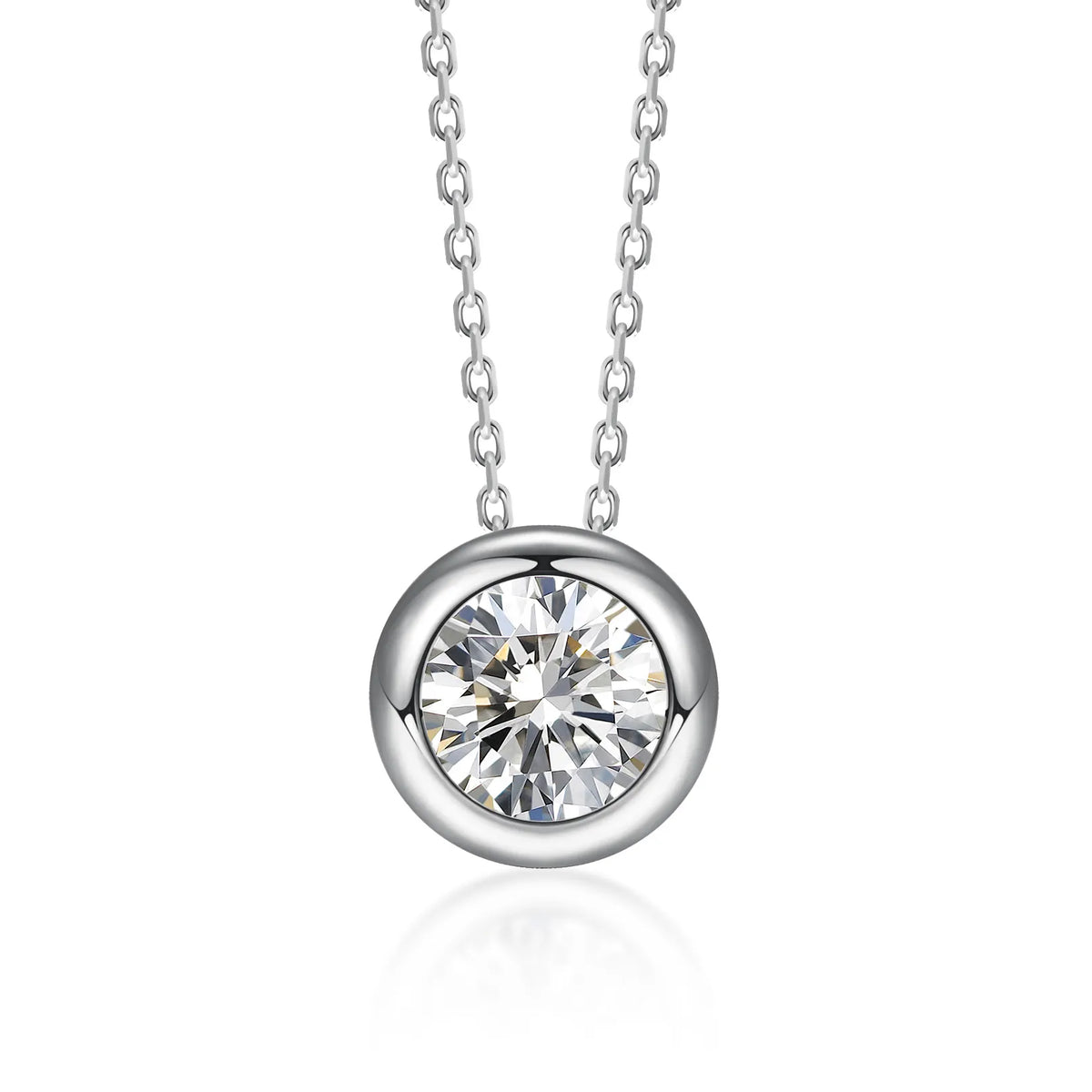 0.31 ct Minimalist Adjustable Round-Cut Lab-Grown Diamond Necklace in PT950 Platinum – APYN0041-PT