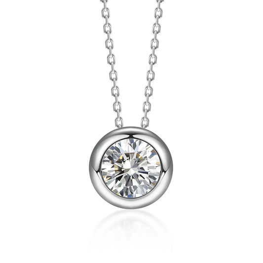 0.31 ct Minimalist Adjustable Round-Cut Lab-Grown Diamond Necklace in PT950 Platinum – APYN0041-PT