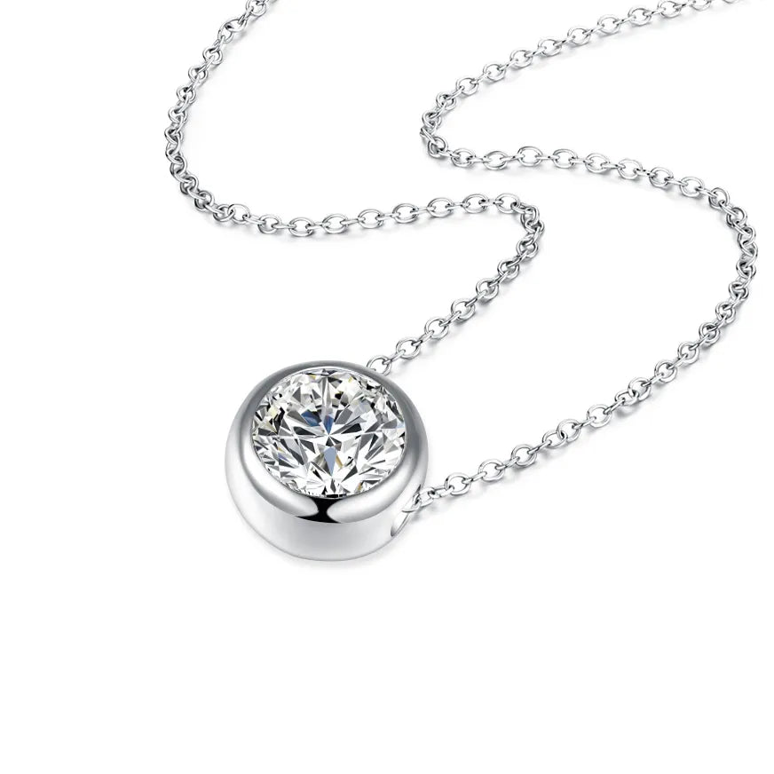 0.31 ct Minimalist Adjustable Round-Cut Lab-Grown Diamond Necklace in PT950 Platinum – APYN0041-PT