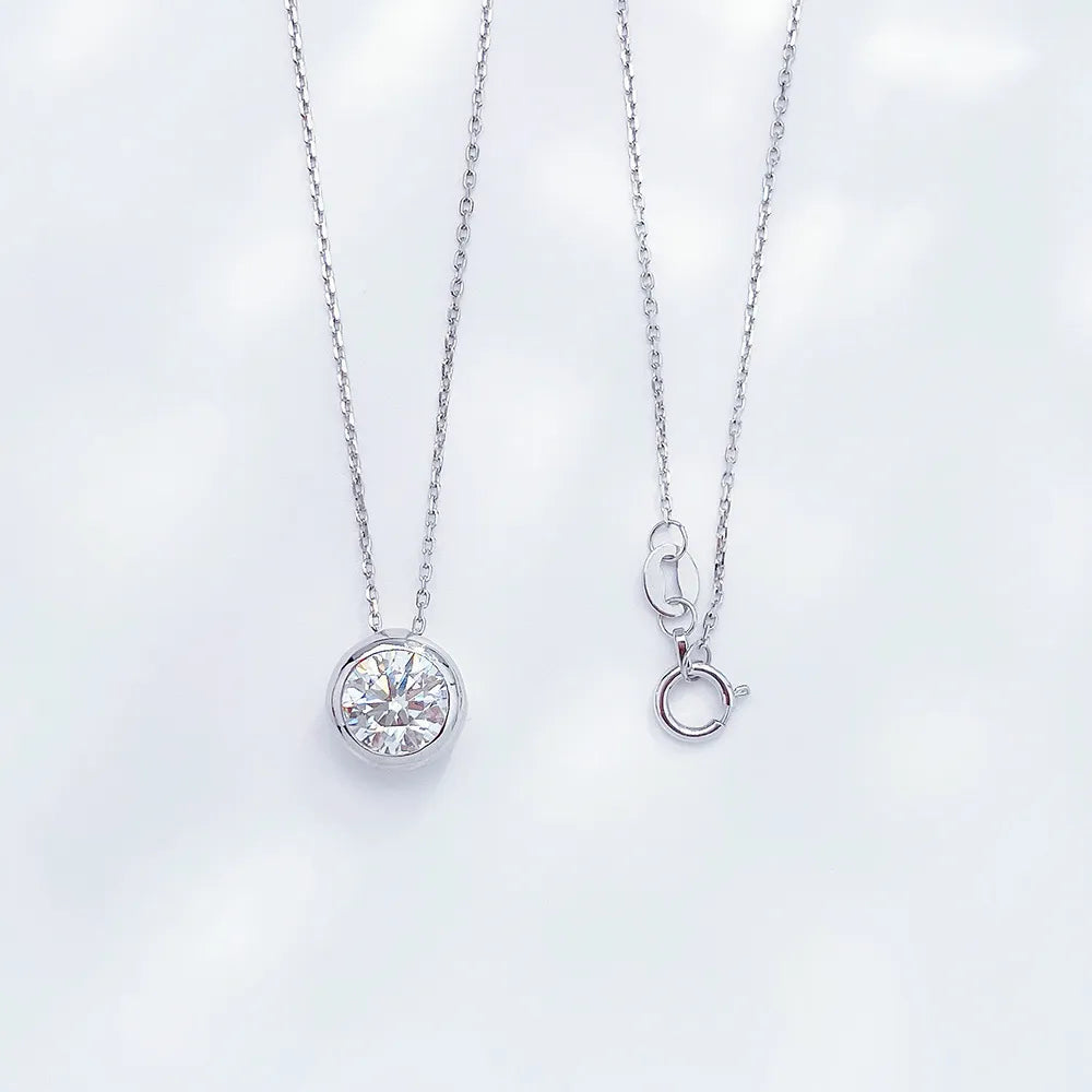 0.31 ct Minimalist Adjustable Round-Cut Lab-Grown Diamond Necklace in PT950 Platinum – APYN0041-PT