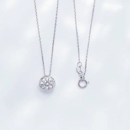 0.31 ct Minimalist Adjustable Round-Cut Lab-Grown Diamond Necklace in PT950 Platinum – APYN0041-PT
