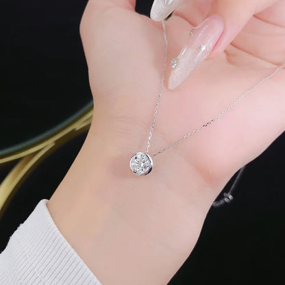 0.31 ct Minimalist Adjustable Round-Cut Lab-Grown Diamond Necklace in PT950 Platinum – APYN0041-PT
