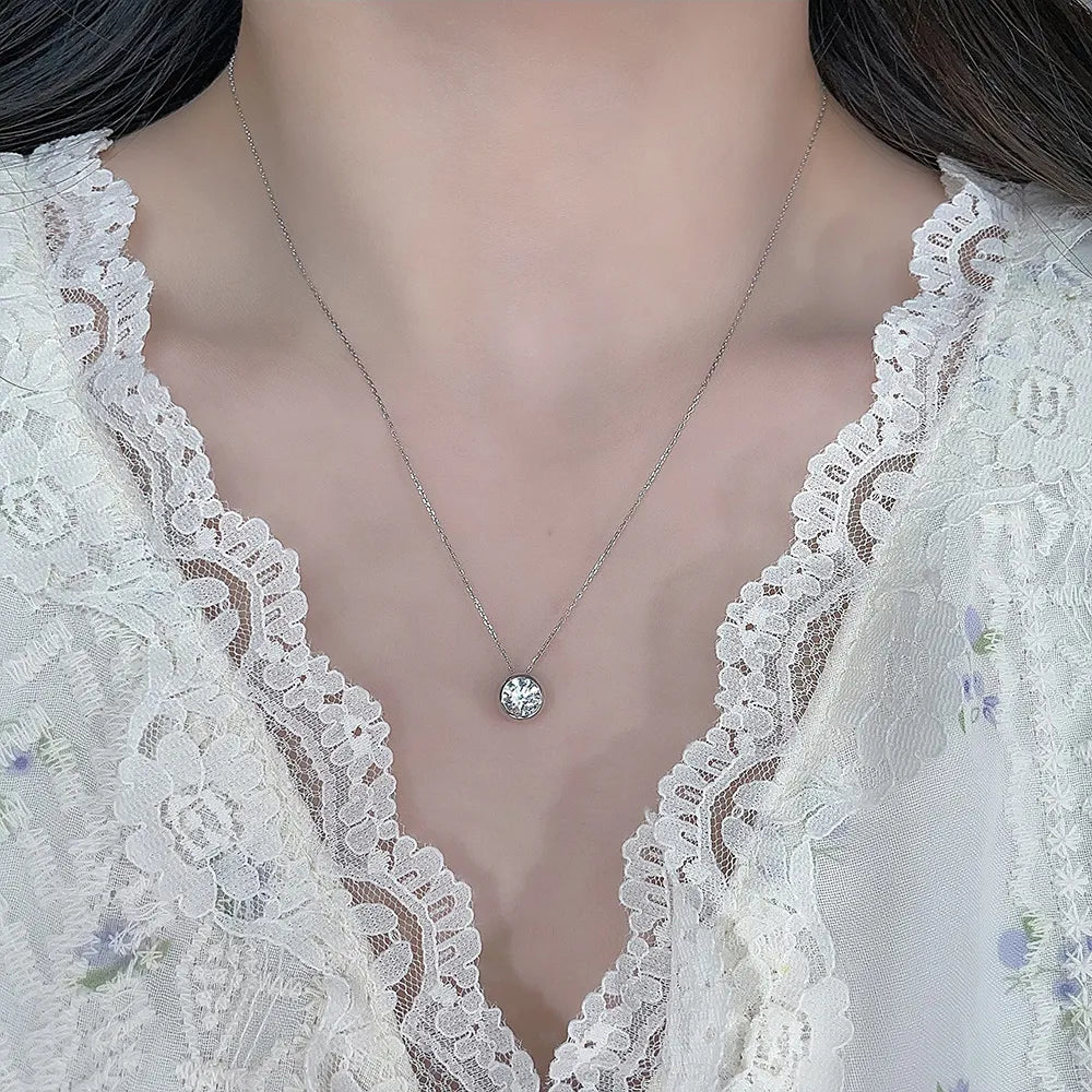 0.31 ct Minimalist Adjustable Round-Cut Lab-Grown Diamond Necklace in PT950 Platinum – APYN0041-PT