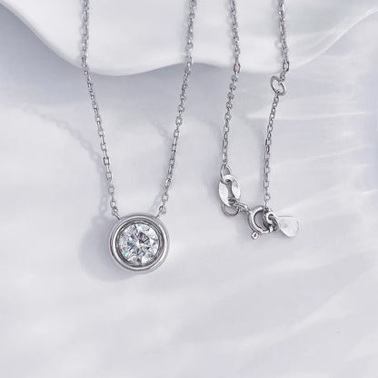 1.04 ct Minimalist Round-Cut Lab-Grown Diamond Necklace in 925 Sterling Silver – APYN0041-S
