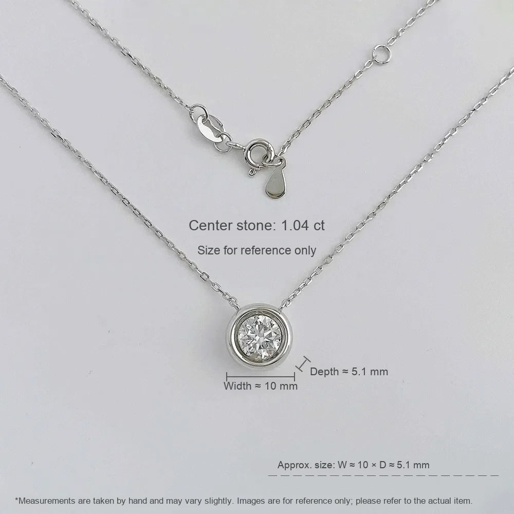 1.04 ct Minimalist Round-Cut Lab-Grown Diamond Necklace in 925 Sterling Silver – APYN0041-S