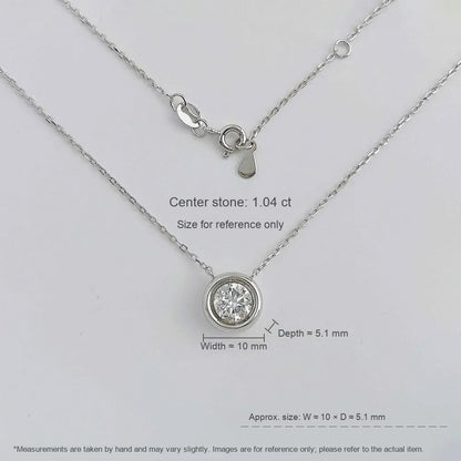 1.04 ct Minimalist Round-Cut Lab-Grown Diamond Necklace in 925 Sterling Silver – APYN0041-S