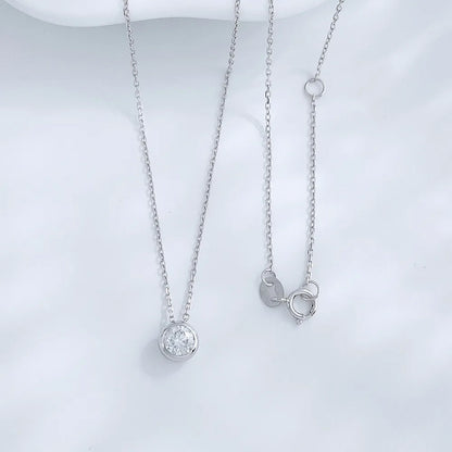 0.31 ct Minimalist Round-Cut Lab-Grown Diamond Necklace in 18K White Gold
