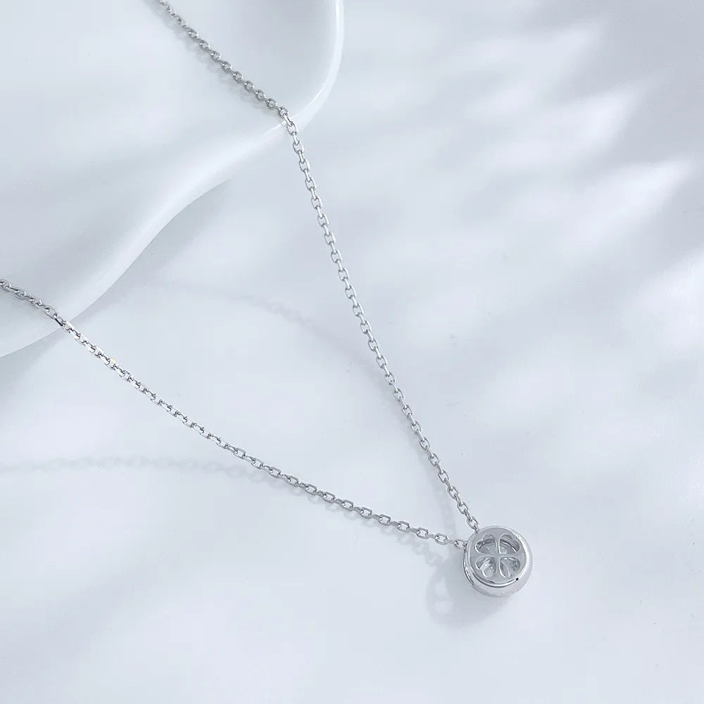 0.31 ct Minimalist Round-Cut Lab-Grown Diamond Necklace in 18K White Gold