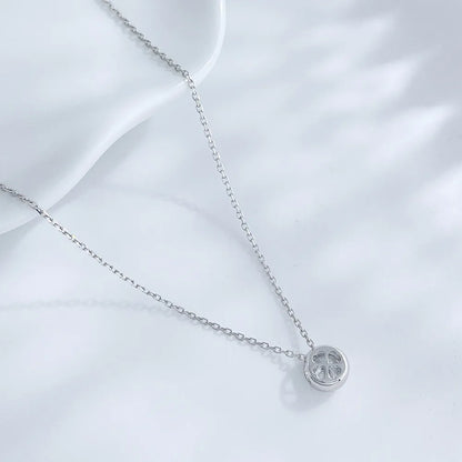 0.31 ct Minimalist Round-Cut Lab-Grown Diamond Necklace in 18K White Gold