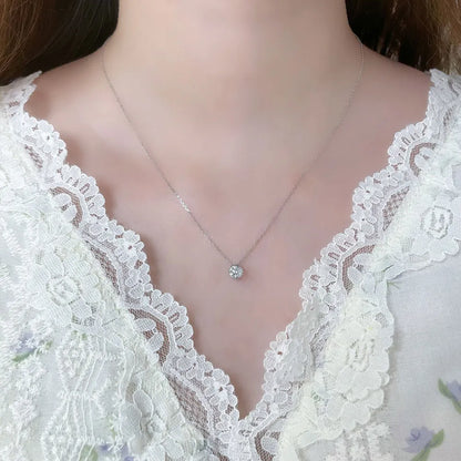 0.31 ct Minimalist Round-Cut Lab-Grown Diamond Necklace in 18K White Gold