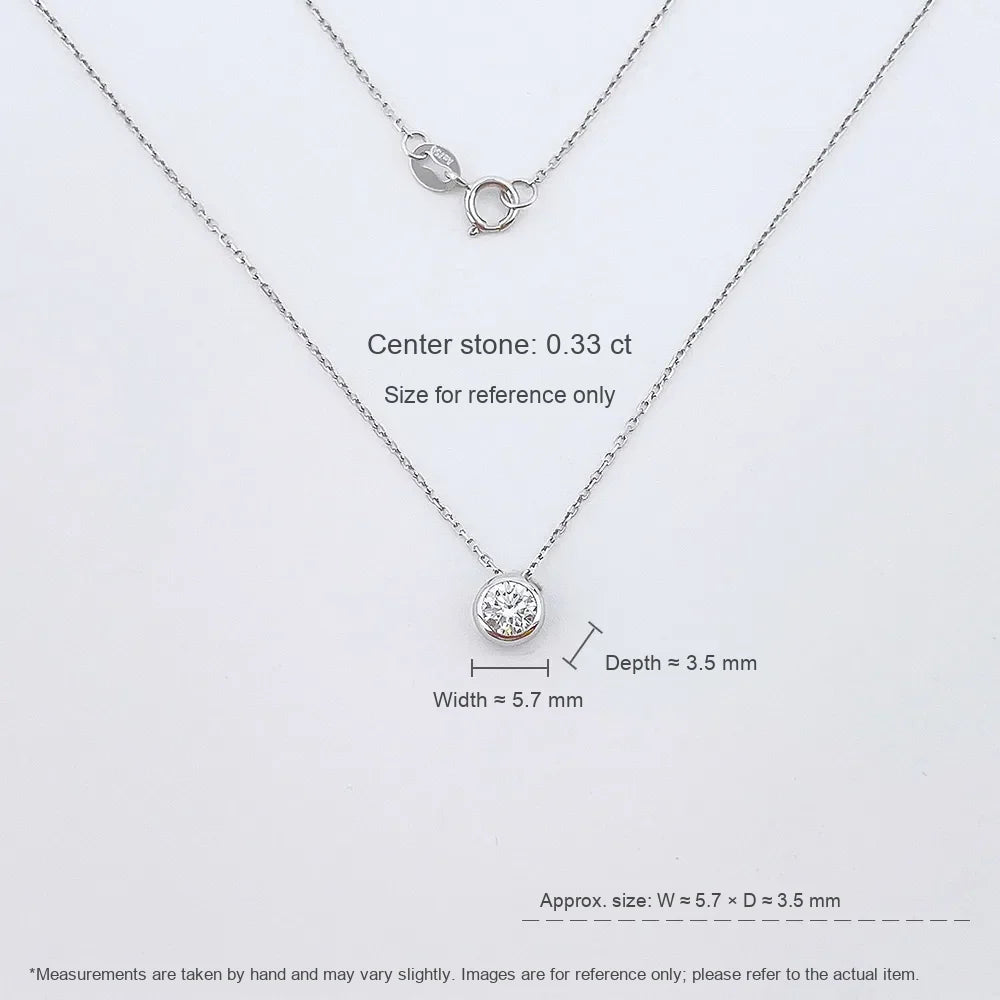 0.31 ct Minimalist Round-Cut Lab-Grown Diamond Necklace in 18K White Gold