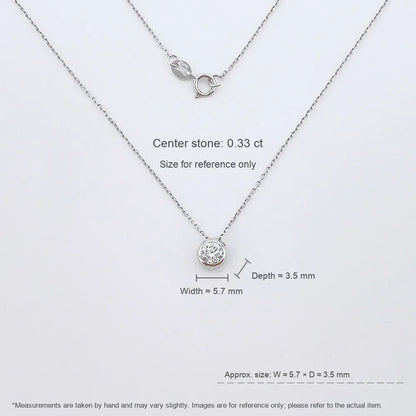 0.31 ct Minimalist Round-Cut Lab-Grown Diamond Necklace in 18K White Gold