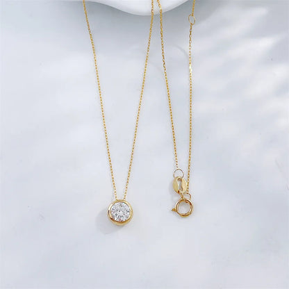 0.51 ct Minimalist Adjustable Round-Cut Lab-Grown Diamond Necklace in 18K Yellow Gold – APYN0041-Y