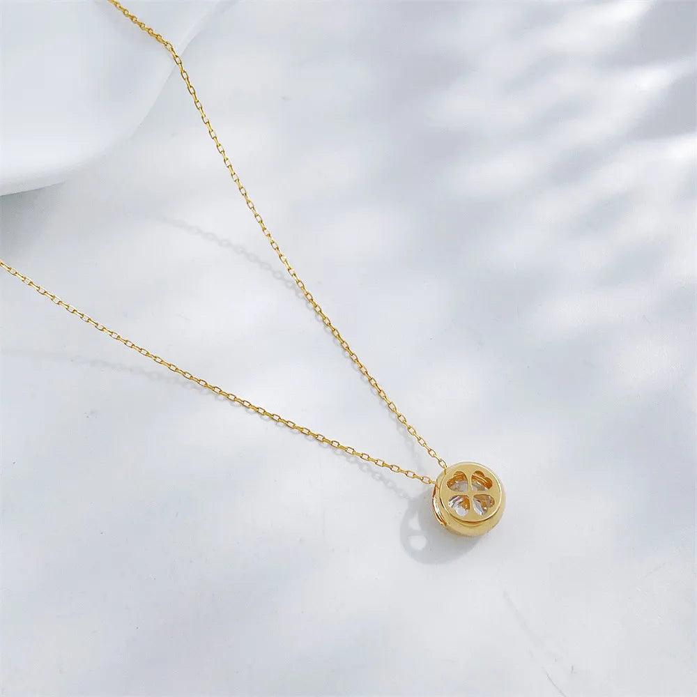 0.51 ct Minimalist Adjustable Round-Cut Lab-Grown Diamond Necklace in 18K Yellow Gold – APYN0041-Y