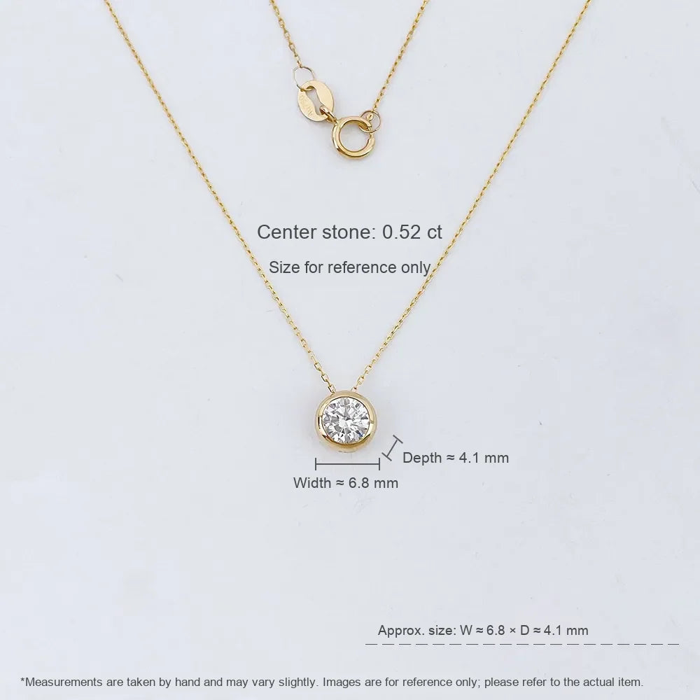 0.51 ct Minimalist Adjustable Round-Cut Lab-Grown Diamond Necklace in 18K Yellow Gold – APYN0041-Y