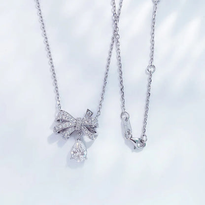 1.01 ct Butterfly Adjustable Pear-Cut Lab-Grown Diamond Pendant Necklace in PT950 Platinum