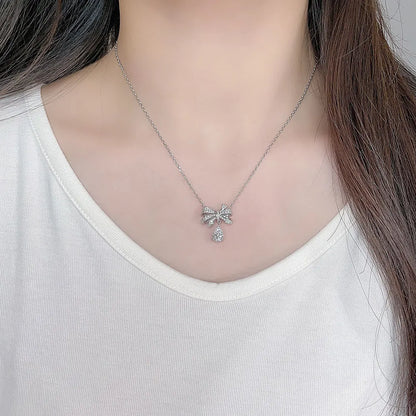 1.01 ct Butterfly Adjustable Pear-Cut Lab-Grown Diamond Pendant Necklace in PT950 Platinum