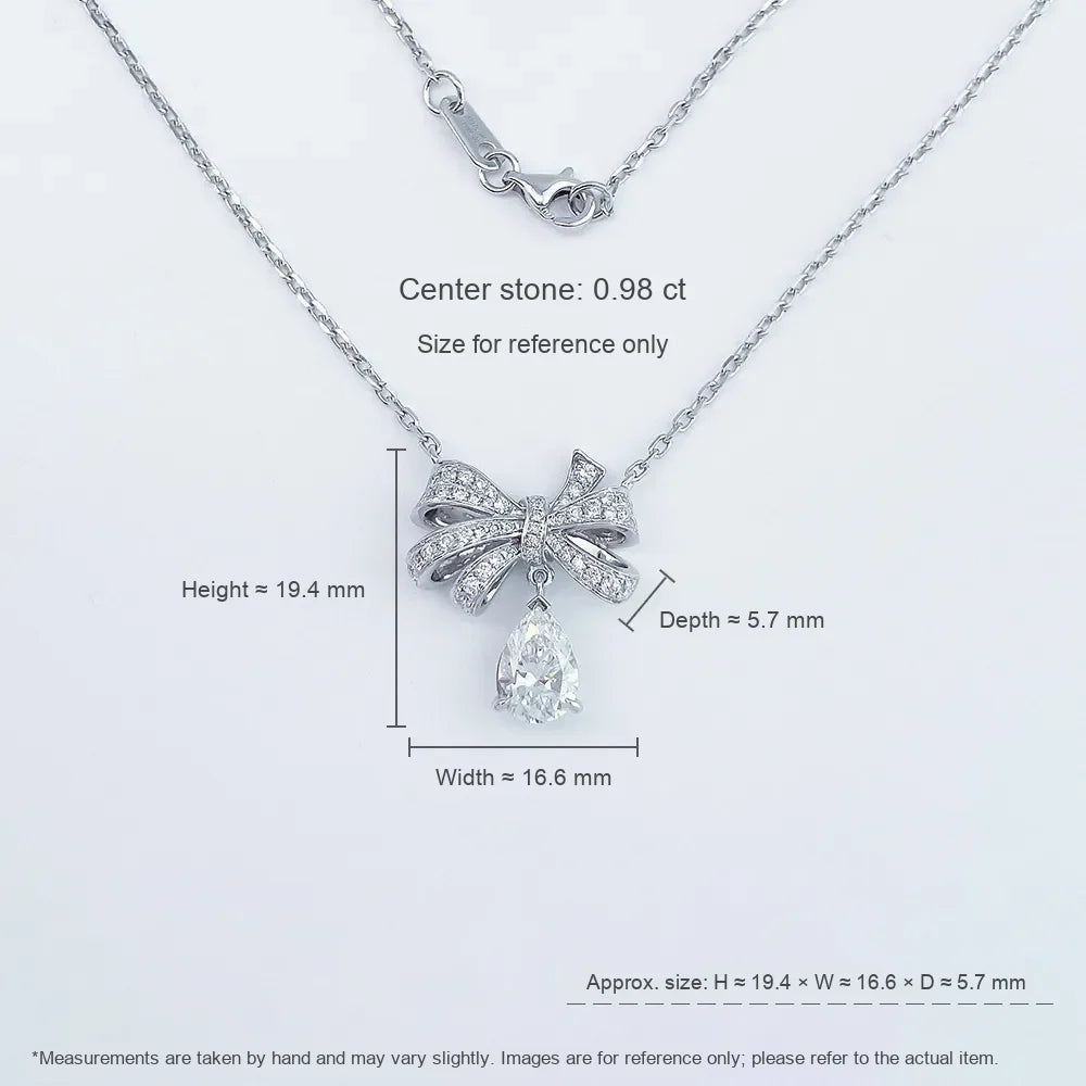 1.01 ct Butterfly Adjustable Pear-Cut Lab-Grown Diamond Pendant Necklace in PT950 Platinum