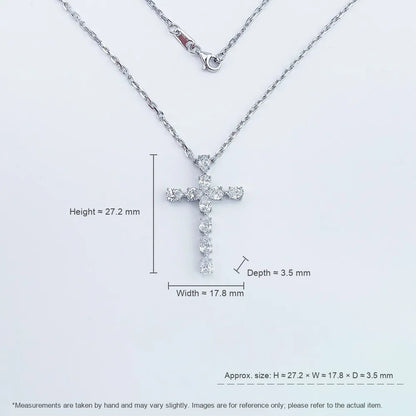 1.33 ctw Cross Round-Cut Lab-Grown Diamond Necklace in PT950 Platinum – APYN0044-PT