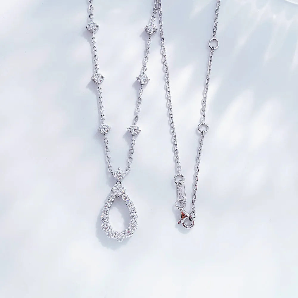 0.15 ct Celestial Adjustable Pear-Cut Lab-Grown Diamond Necklace in PT950 Platinum – APYN0045-PT