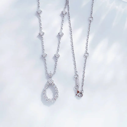 0.15 ct Celestial Adjustable Pear-Cut Lab-Grown Diamond Necklace in PT950 Platinum – APYN0045-PT
