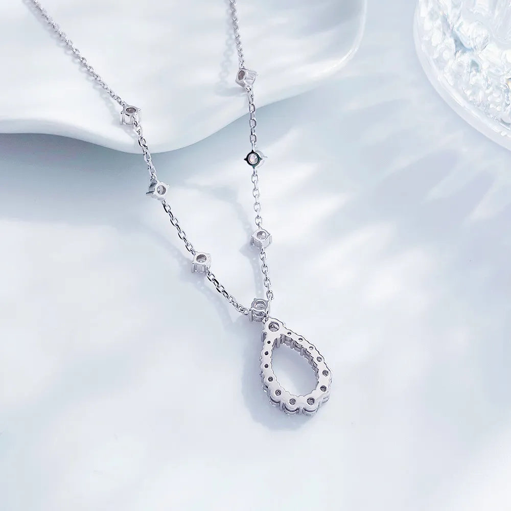 0.15 ct Celestial Adjustable Pear-Cut Lab-Grown Diamond Necklace in PT950 Platinum – APYN0045-PT